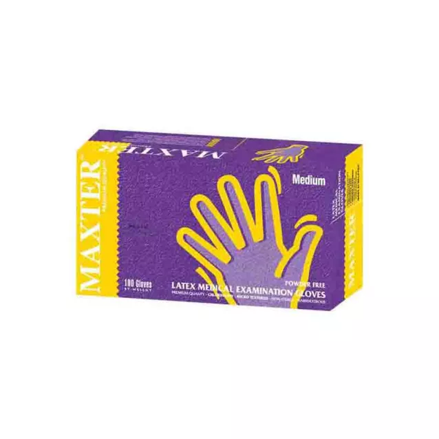 Gants Latex Non Poudrés - M - Boite De 100 - Maxter - 50-692